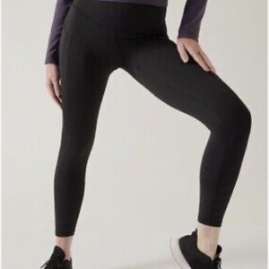 ATHLETA Ultimate Stash 7/8 Black Tight Leggings Sz XL Activewear Gym Yoga